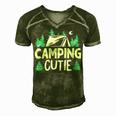 Women Girls Kids Camping Cutie Camp Gear Tent Apparel Ladies T Shirt Men's Short Sleeve V-neck 3D Print Retro Tshirt Green