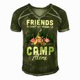 Womens Friends Dont Let Friends Camp Alone Wine Camping Flamingo T Shirt Men's Short Sleeve V-neck 3D Print Retro Tshirt Green