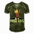 Womens Maga King Shirt The Great Maga King Trump Ultra Maga Men's Short Sleeve V-neck 3D Print Retro Tshirt Green