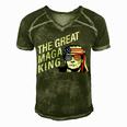 Womens The Great Maga King Trump Ultra Maga Men's Short Sleeve V-neck 3D Print Retro Tshirt Green