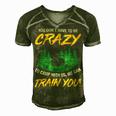 You Dont Have To Be Crazy To Camp With Us Camping T Shirt Men's Short Sleeve V-neck 3D Print Retro Tshirt Green