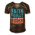 4Th Of July S For Men Faith Family Friends Freedom Men's Short Sleeve V-neck 3D Print Retro Tshirt Brown