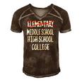 5Th Grade Graduationart-Funny Elementary Graduation Men's Short Sleeve V-neck 3D Print Retro Tshirt Brown