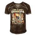 A Dad Grandpa Korean War Veteran Nothing Scares Me Dad Gift Men's Short Sleeve V-neck 3D Print Retro Tshirt Brown