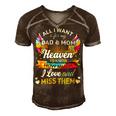 All I Want Is For My Dad & Mom In Heaven 24Ya2 Men's Short Sleeve V-neck 3D Print Retro Tshirt Brown