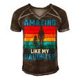 Amazing Like My Daughter Funny Fathers Day Gift Men's Short Sleeve V-neck 3D Print Retro Tshirt Brown