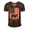American Flag Camel Animal Vintage 4Th Of July Gift Men's Short Sleeve V-neck 3D Print Retro Tshirt Brown