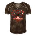 American Tree 4Th Of July Usa Flag Hearts Roots Patriotic Men's Short Sleeve V-neck 3D Print Retro Tshirt Brown