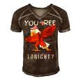 Are You Free Tonight 4Th Of July American Dabbing Bald Eagle Men's Short Sleeve V-neck 3D Print Retro Tshirt Brown
