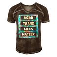 Asian Trans Lives Matter Lgbtq Transsexual Pride Flag Men's Short Sleeve V-neck 3D Print Retro Tshirt Brown