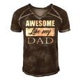 Awesome Like My Dad Fathers Day Gifts From Son & Daughter Men's Short Sleeve V-neck 3D Print Retro Tshirt Brown