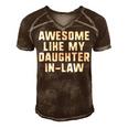 Awesome Like My Daughter-In-Law Father Mother Funny Cool Men's Short Sleeve V-neck 3D Print Retro Tshirt Brown