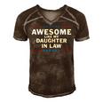 Awesome Like My Daughter In Law V2 Men's Short Sleeve V-neck 3D Print Retro Tshirt Brown