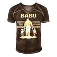 Babu Grandpa Gift Babu Best Friend Best Partner In Crime Men's Short Sleeve V-neck 3D Print Retro Tshirt Brown