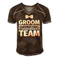Bachelor Party - Groom Drinking Team Men's Short Sleeve V-neck 3D Print Retro Tshirt Brown