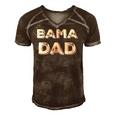 Bama Dad Gift Alabama State Fathers Day Men's Short Sleeve V-neck 3D Print Retro Tshirt Brown
