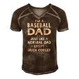 Baseball Dad Like A Normal Dad Except Much Cooler Men's Short Sleeve V-neck 3D Print Retro Tshirt Brown