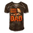 Bearded Dragon Dad - Bearded Dragon Papa Father Men's Short Sleeve V-neck 3D Print Retro Tshirt Brown