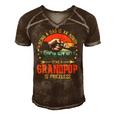 Being A Dad Is An Honor Being A Grandpop Is Priceless Men's Short Sleeve V-neck 3D Print Retro Tshirt Brown