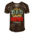 Being A Dad Is An Honor Being A Pawpaw Is Priceless Vintage Men's Short Sleeve V-neck 3D Print Retro Tshirt Brown