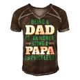Being A Dadis An Honor Being A Papa Papa T-Shirt Fathers Day Gift Men's Short Sleeve V-neck 3D Print Retro Tshirt Brown