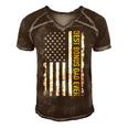 Best Bonus Dad Ever With Us American Flag Men's Short Sleeve V-neck 3D Print Retro Tshirt Brown