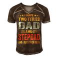 Best Dad And Stepdad Cute Fathers Day Gift From Wife V3 Men's Short Sleeve V-neck 3D Print Retro Tshirt Brown