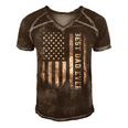 Best Dad Ever Flag American Funny Fathers Day For Dad Son Men's Short Sleeve V-neck 3D Print Retro Tshirt Brown