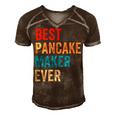 Best Pancake Maker Ever Baking For Baker Dad Or Mom Men's Short Sleeve V-neck 3D Print Retro Tshirt Brown