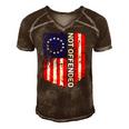 Betsy Ross Flag 1776 Not Offended Vintage American Flag Usa Men's Short Sleeve V-neck 3D Print Retro Tshirt Brown
