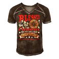 Blessed Are The Curious - Us National Parks Hiking & Camping Men's Short Sleeve V-neck 3D Print Retro Tshirt Brown