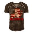 Bull Terrier Dad American Flag 4Th Of July Dog Lovers Men's Short Sleeve V-neck 3D Print Retro Tshirt Brown