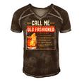 Call Me Old Fashioned Funny Sarcasm Drinking Gift Men's Short Sleeve V-neck 3D Print Retro Tshirt Brown