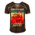 Chicken Chicken Chicken Dad Like A Regular Dad Farmer Poultry Father Day_ V8 Men's Short Sleeve V-neck 3D Print Retro Tshirt Brown