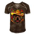 Cinco De Mayo Pit Bull Men Women Kids Sombrero T-Shirt Men's Short Sleeve V-neck 3D Print Retro Tshirt Brown