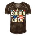 Cousin Crew 4Th Of July Patriotic American Family Matching Men's Short Sleeve V-neck 3D Print Retro Tshirt Brown