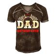 Dad Birthday Crew Race Car Racing Car Driver Daddy Papa Men's Short Sleeve V-neck 3D Print Retro Tshirt Brown