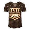 Dad Dedicated And Devoted Happy Fathers Day For Mens Men's Short Sleeve V-neck 3D Print Retro Tshirt Brown