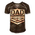 Dad Dedicated And Devoted Happy Fathers Day Men's Short Sleeve V-neck 3D Print Retro Tshirt Brown