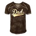 Dad Est 2015 Fathers Day Birthday Daddy Established 2015 Men's Short Sleeve V-neck 3D Print Retro Tshirt Brown