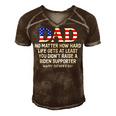 Dad Fathers Day At Least You Didnt Raise A Biden Supporter Men's Short Sleeve V-neck 3D Print Retro Tshirt Brown