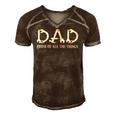 Dad Fixer Of All The Things Mechanic Dad Top Fathers Day Men's Short Sleeve V-neck 3D Print Retro Tshirt Brown