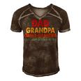 Dad Grandpa Great Grandpa From Grandkids Men's Short Sleeve V-neck 3D Print Retro Tshirt Brown