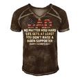 Dad Happy Fathers Day No Matter How Hard Life Gets At Least Men's Short Sleeve V-neck 3D Print Retro Tshirt Brown