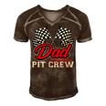 Dad Pit Crew Funny Birthday Boy Racing Car Pit Crew B-Day Men's Short Sleeve V-neck 3D Print Retro Tshirt Brown