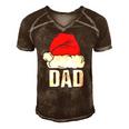Dad Santa Christmas Family Matching Pajamas Papa Father Men's Short Sleeve V-neck 3D Print Retro Tshirt Brown