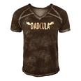 Dadcula Halloween Dad Dracula Funny Halloween Men's Short Sleeve V-neck 3D Print Retro Tshirt Brown