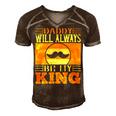 Daddy Will Always Be My King Men's Short Sleeve V-neck 3D Print Retro Tshirt Brown