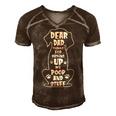 Dear Dad Thanks For Picking Up My Poop Happy Fathers Day Dog Men's Short Sleeve V-neck 3D Print Retro Tshirt Brown