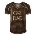 Delicate Girl Dad Tee For Fathers Day Men's Short Sleeve V-neck 3D Print Retro Tshirt Brown